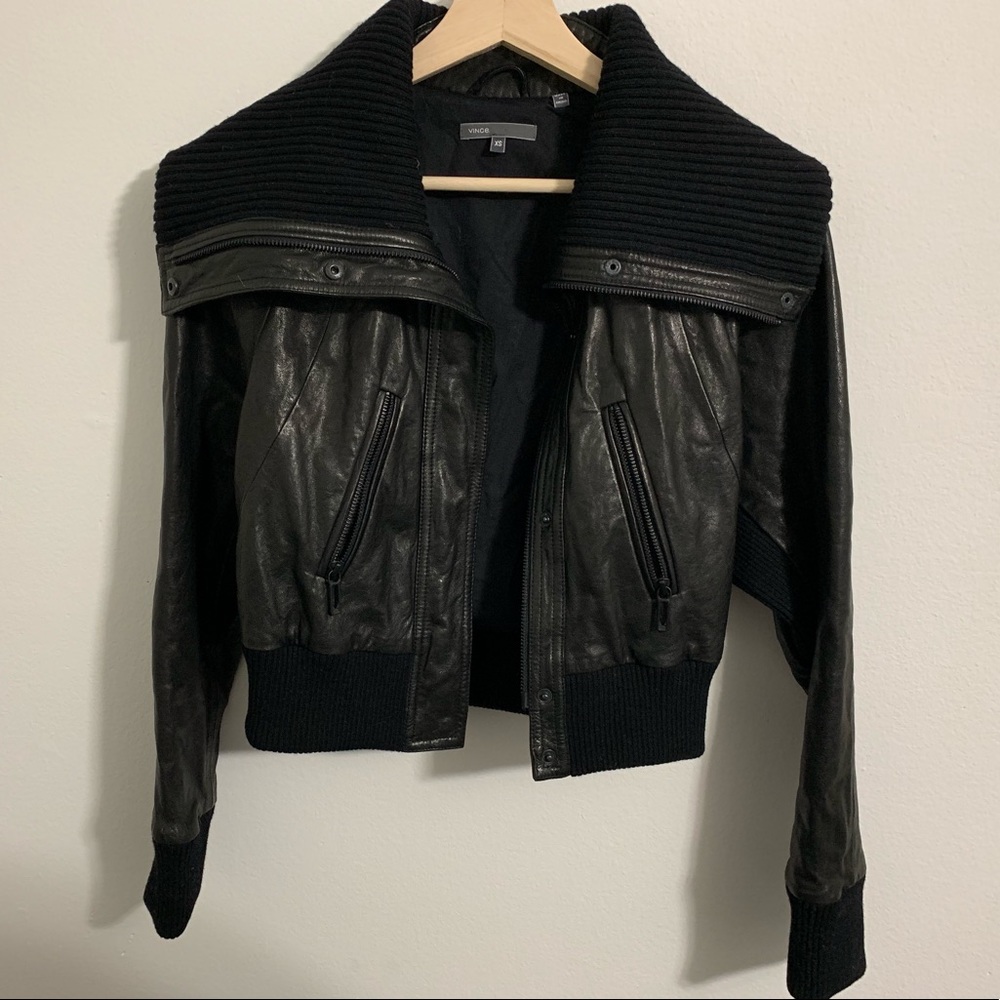 Vince Leather Jacket XS
